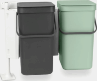 Brabantia Sort & Go 2x12 literes Szelektív hulladékgyűjtő szemetes - Világoszöld/Sötétszürke