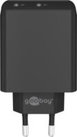 Goobay 61757 2x USB-C Hálózati töltő - Fekete (36W)