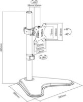 Reflecta FLEXO 32-1010 13"-32" LCD TV/Monitor asztali tartó álvány - Fekete (1 kijelző)