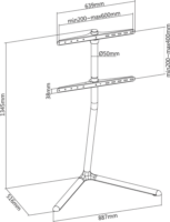 Nedis TVSM5250BK 49"-70" LCD TV/Monitor állvány - Fekete