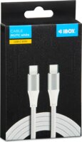 iBox IKUTC2W USB-C apa - USB-C apa 2.0 Adat és töltőkábel - Fehér (2m)
