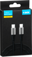 iBox IKUTC1B USB-C apa - USB-C apa 2.0 Adat és töltőkábel - Fekete (1m)