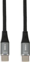 iBox IKUTC1B USB-C apa - USB-C apa 2.0 Adat és töltőkábel - Fekete (1m)