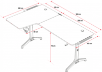 Spirit of Gamer Headquarter 600 Left Gamer asztal - Fekete