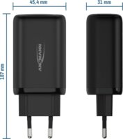 Ansmann HC365PD 2xUSB-C / USB-A Hálózati töltő - Fekete (65W)