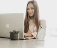 Hama QI FABRIC FC-10S Vezeték nélküli Mobiltelefon Töltő - Fehér/Szürke (10W)