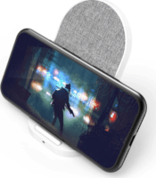 Hama QI FABRIC FC-10S Vezeték nélküli Mobiltelefon Töltő - Fehér/Szürke (10W)
