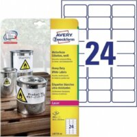 Avery Heavy Duty 63,5 x 33,9 mm Etikett lézer nyomtatóhoz (480 címke / csomag)