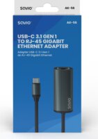 Savio AK-56 USB-C apa - RJ45 anya Adapter