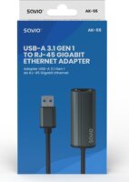 Savio AK-55 USB-A apa - RJ45 anya Adapter