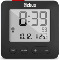 Mebus 25801 Rádióvezérelt ébresztőóra - Fekete