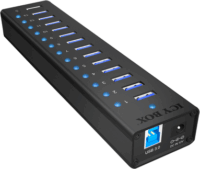 Icy Box IB-AC6113 USB3.0 HUB (13port) + Külső Táp Fekete