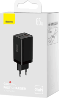 Baseus GaN5 Pro 2x USB-C/USB-A Hálózati töltő 65W - Fekete