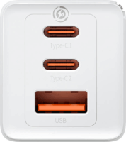 Baseus GaN5 Pro 2x USB-C/USB-A Hálózati töltő - Fehér (65W)