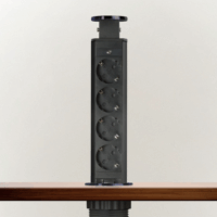 Delight 20431BB 250V Süllyeszthető elosztó 4 aljzatos 1.5m - Fekete