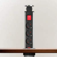 Delight 20430BSS 250V Süllyeszthető elosztó 3 aljzatos 1.5m - Fekete/Szürke