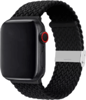 Phoner Spun Apple Watch S1/S2/S3/S4/S5/S6/S7/S8/S9/SE Csatos Fonott Szövet Pánt 38/40/41mm - Fekete