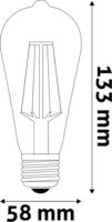 Avide LED Filament ST57 izzó 7W 725lm 2500K E27 - Meleg fehér