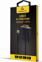Gembird A-CM-VGAM-01 USB-C - VGA Kábel 2m - Fekete