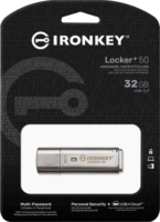 Kingston 32GB IronKey Locker+ 50 USB 3.2 Gen 1 Pendrive - Ezüst