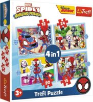Trefl Pókember csapata - 4 az 1-ben puzzle 12, 15, 20, 24 darabos