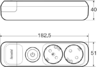 Famatel 2532 250V Elosztó 2 aljzatos - Fehér