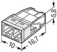 Wago 2273-202 COMPACT vezetékösszekötő - Áttetsző (100db/csomag)