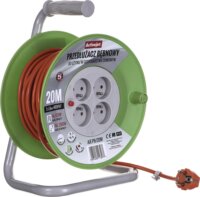 ActiveJet AJE-PB/20M 230V Hosszabbítós kábeldob 20m - Zöld/Narancssárga