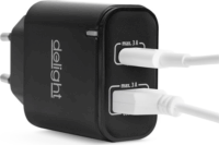 Delight 55047BK USB-C / USB-A Hálózati töltő - Fekete (5V / 3A)
