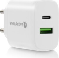 EverActive SC-370Q USB-A / USB-C Hálózati töltő - Fehér (25W)