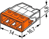 Wago 2273-203 COMPACT Vezetékösszekötő - Áttetsző (100db/csomag)