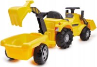 Écoiffier Traktor bébitaxi emelőkanállal és utánfutóval - Sárga