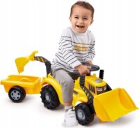 Écoiffier Traktor bébitaxi emelőkanállal és utánfutóval - Sárga