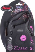 Flexi New Classic L/5m Csévélő szalagos kutyapóráz - Fekete