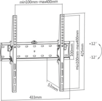 Gembird WM-55T-02 32"-55" LCD TV/Monitor fali tartó - Fekete