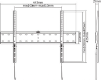 Gembird WM-70F-01 37"-70" LCD TV/Monitor fali tartó - Fekete