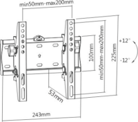 Gembird WM-42T-02 23"-42" LCD TV/Monitor fali tartó - Fekete