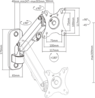Gembird MA-WA1-01 17"-27" LCD TV/Monitor fali tartó - Fekete