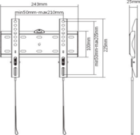 Gembird WM-42F-01 13"-42" LCD TV/Monitor fali tartó - Fekete
