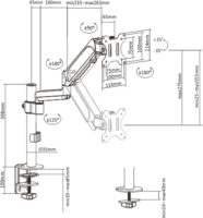 Gembird MA-DA1P-01 17"-32" LCD TV/Monitor asztali tartó kar - Fekete