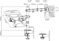 Gembird MA-DA-03 17"-32" LCD TV/Monitor asztali tartó és notebook állvány - Fekete