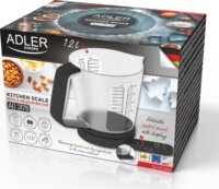 Adler AD 3178 Digitális konyhai mérleg mérőpohárral - Fekete/Átlátszó