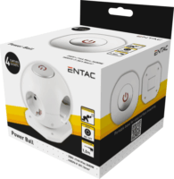 Entac ESC1.5G3-GLOBE 250V Gömb elosztó 4 aljzatos 1.5m - Fehér