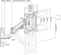 Digitus DA-90428 17"-43" LCD TV/Monitor fali tartó - Fekete
