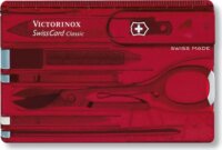 Victorinox SWISS CARD Classic Utazó készlet - Átlátszó Piros