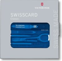 Victorinox SWISS CARD Classic Utazó készlet - Átlátszó Kék