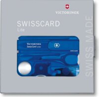 Victorinox SWISS CARD Lite Utazó készlet - Átlátszó Kék