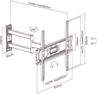 Stell SHO 5600 32"-55" LCD TV/Monitor fali tartó - Fekete