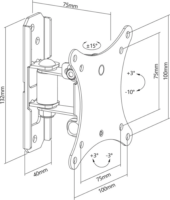 Stell SHO 4500 13"-27" LCD TV/Monitor fali tartó - Fekete