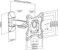 Stell SHO 7510 23"-42" TV/Monitor fali tartó - Fekete (1 kijelző)